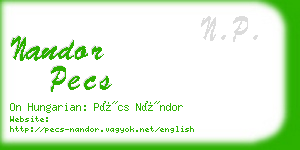 nandor pecs business card